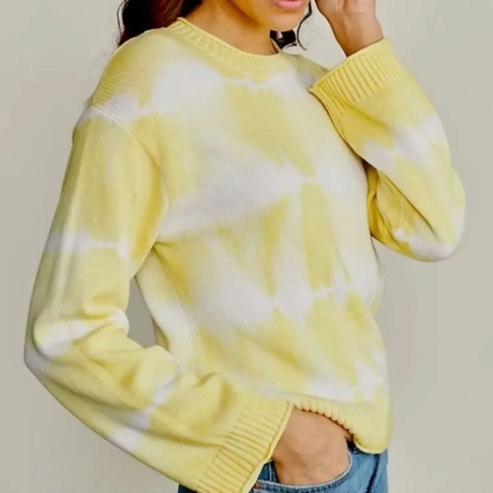 Elizabeth and James Yellow Cotton Tie Dye Sweater Women’s Large